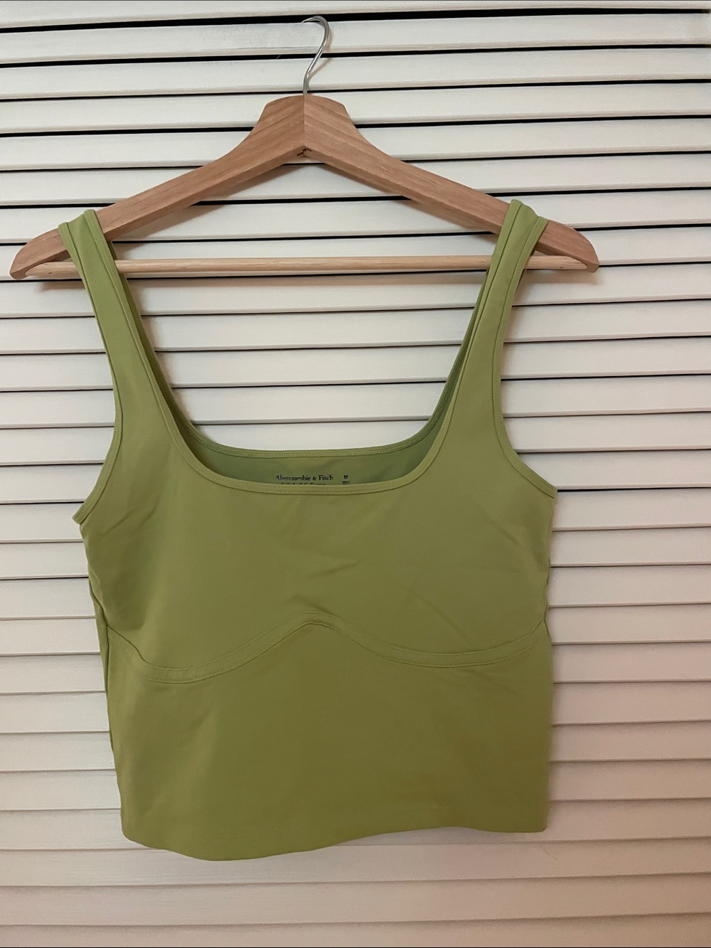 Abercrombie & Fitch Green Scoop-Neck Cropped Tank
